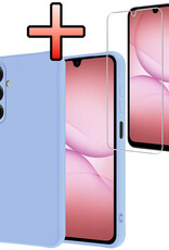 NoXx NoXx Samsung Galaxy A17 Hoesje Siliconen Met Screenprotector - Lichtblauw