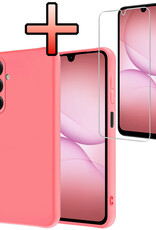 NoXx NoXx Samsung Galaxy A17 Hoesje Siliconen Met Screenprotector - Lichtroze