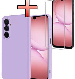 NoXx NoXx Samsung Galaxy A17 Hoesje Siliconen Met Screenprotector - Lila