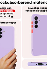 NoXx NoXx Samsung Galaxy A17 Hoesje Siliconen Met Screenprotector - Lila