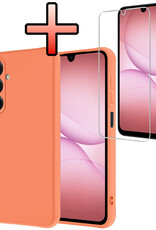 NoXx NoXx Samsung Galaxy A17 Hoesje Siliconen Met Screenprotector - Perzik