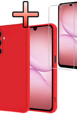 NoXx NoXx Samsung Galaxy A17 Hoesje Siliconen Met Screenprotector - Rood