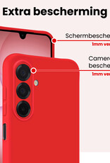 NoXx NoXx Samsung Galaxy A17 Hoesje Siliconen Met Screenprotector - Rood