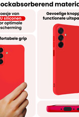 NoXx NoXx Samsung Galaxy A17 Hoesje Siliconen Met Screenprotector - Rood