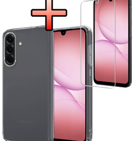 NoXx NoXx Samsung Galaxy A17 Hoesje Siliconen Met Screenprotector - Transparant