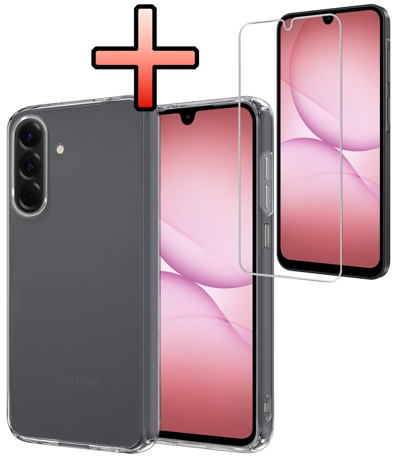 NoXx NoXx Samsung Galaxy A17 Hoesje Siliconen Met Screenprotector - Transparant