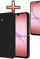 NoXx NoXx Samsung Galaxy A17 Hoesje Siliconen Met Screenprotector - Zwart