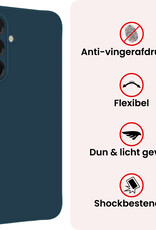 NoXx NoXx Samsung Galaxy A17 Hoesje Siliconen Met 2x Screenprotector - Donkerblauw