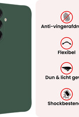 NoXx NoXx Samsung Galaxy A17 Hoesje Siliconen Met 2x Screenprotector - Donkergroen