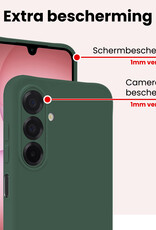 NoXx NoXx Samsung Galaxy A17 Hoesje Siliconen Met 2x Screenprotector - Donkergroen