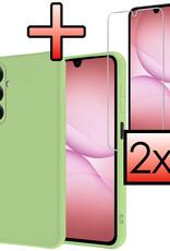 NoXx NoXx Samsung Galaxy A17 Hoesje Siliconen Met 2x Screenprotector - Groen