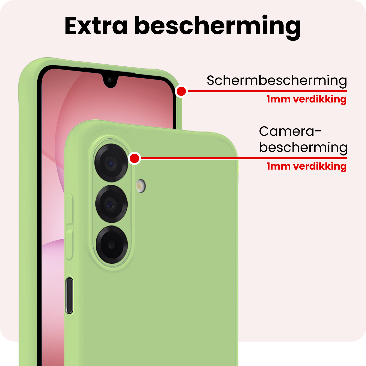 NoXx NoXx Samsung Galaxy A17 Hoesje Siliconen Met 2x Screenprotector - Groen