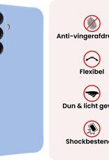 NoXx NoXx Samsung Galaxy A17 Hoesje Siliconen Met 2x Screenprotector - Lichtblauw