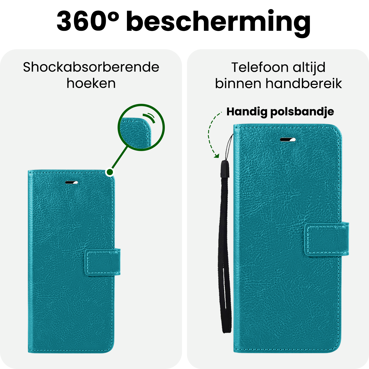 BASEY. BASEY. Samsung Galaxy A17 Hoesje Bookcase Met Screenprotector - Turquoise