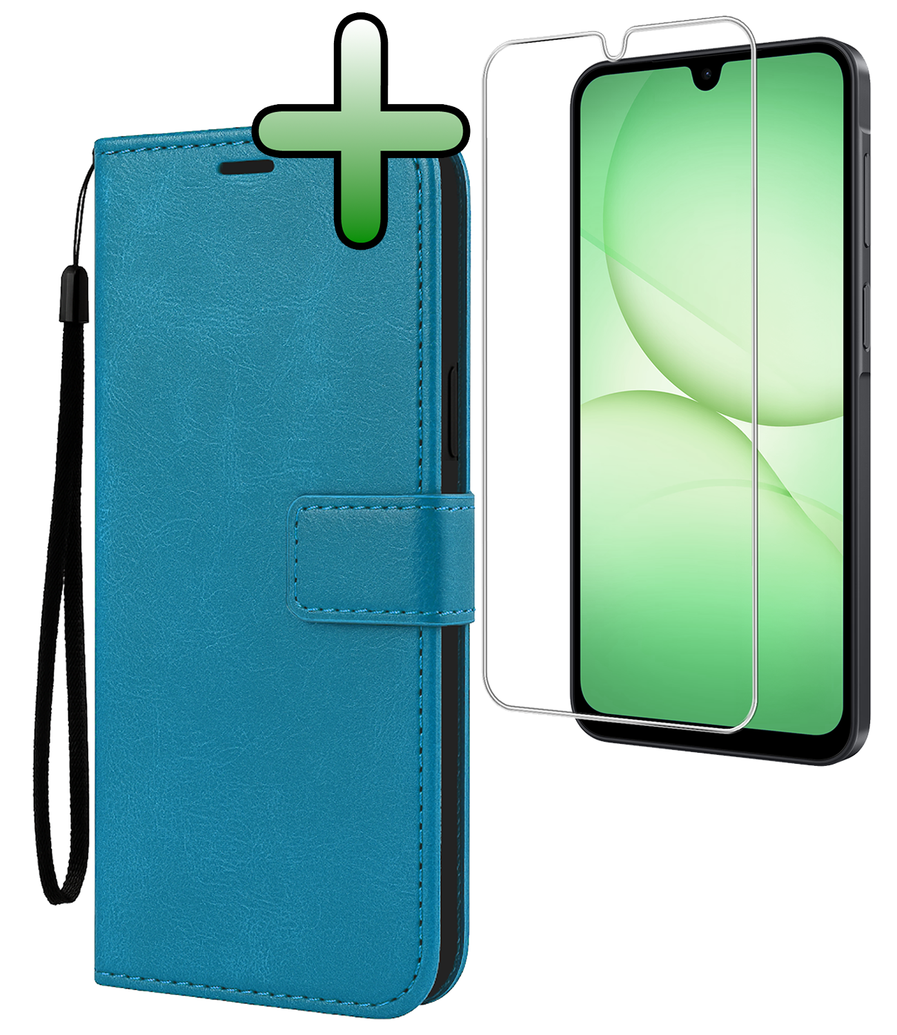 BASEY. BASEY. Samsung Galaxy A17 Hoesje Bookcase Met Screenprotector - Turquoise