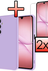 NoXx NoXx Samsung Galaxy A17 Hoesje Siliconen Met 2x Screenprotector - Lila