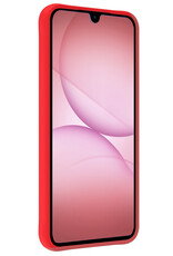 NoXx NoXx Samsung Galaxy A17 Hoesje Siliconen Met 2x Screenprotector - Rood