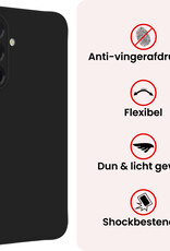 NoXx NoXx Samsung Galaxy A17 Hoesje Siliconen Met 2x Screenprotector - Zwart