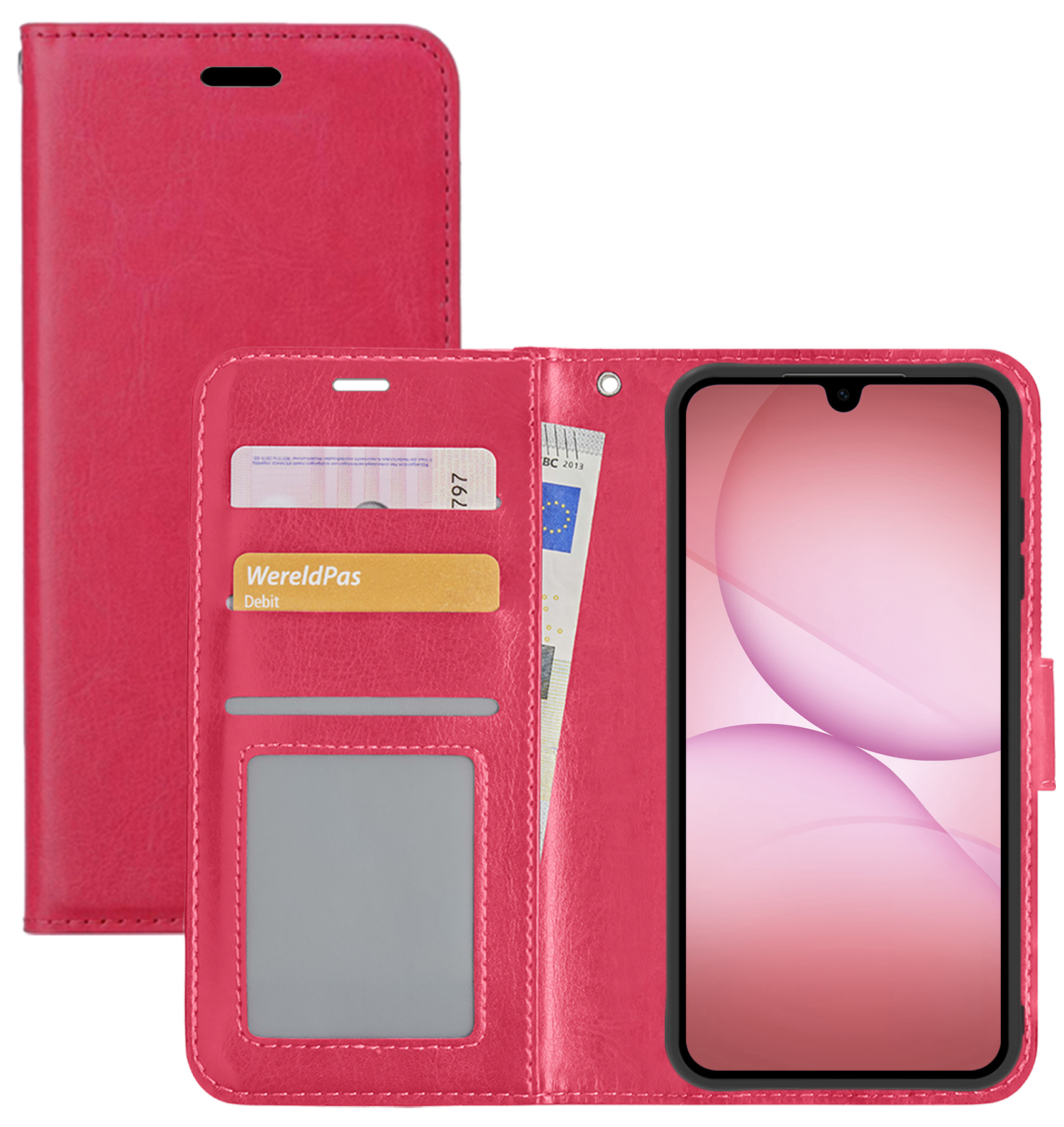 NoXx NoXx Samsung Galaxy A17 Hoesje Bookcase - Donkerroze