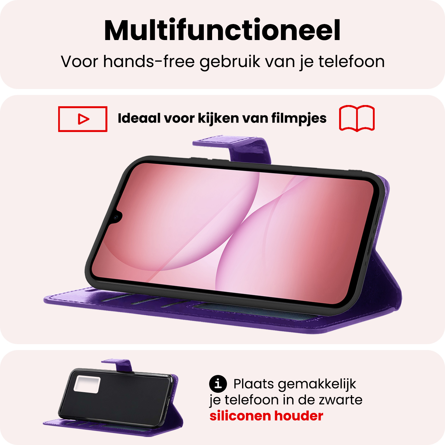 NoXx NoXx Samsung Galaxy A17 Hoesje Bookcase - Paars