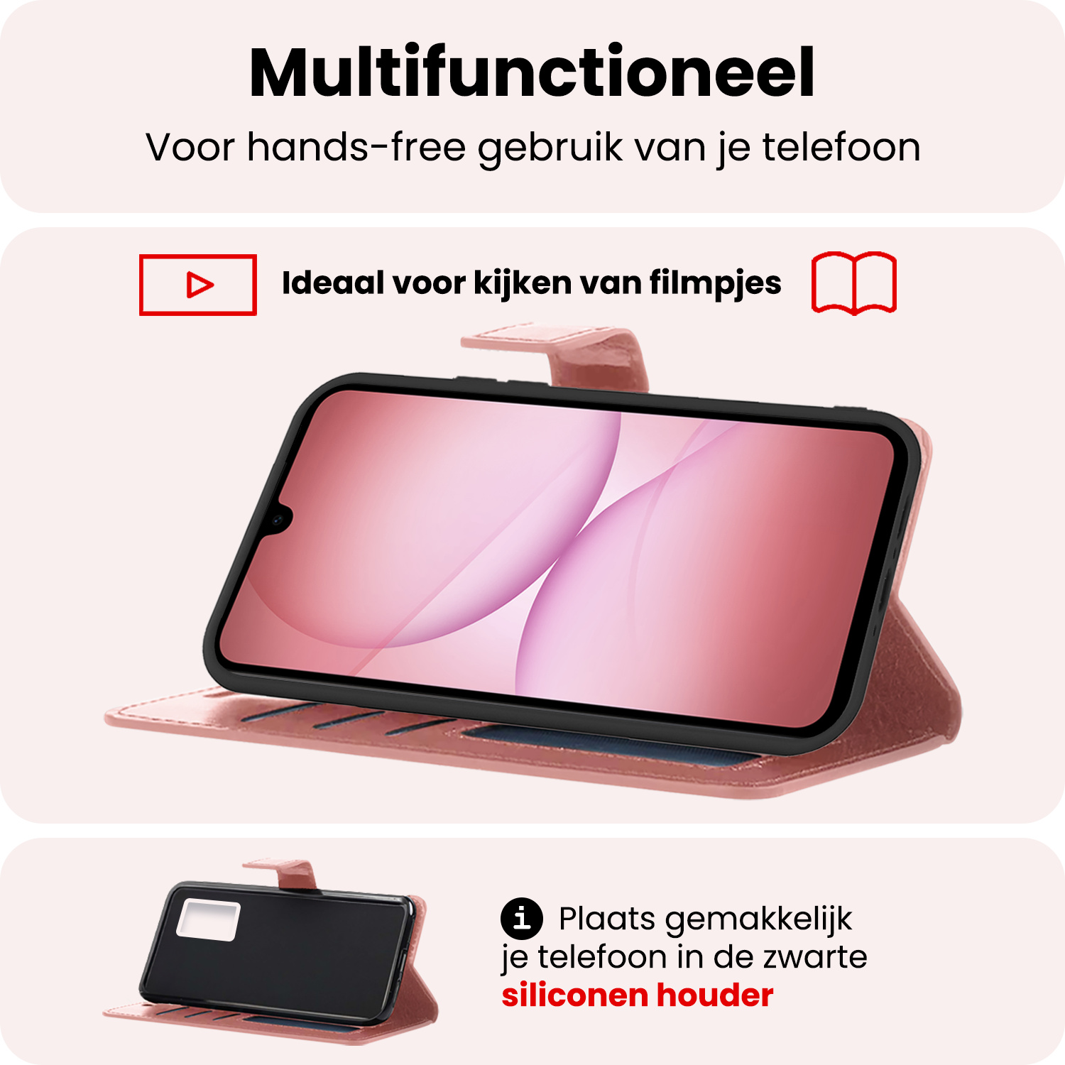 NoXx NoXx Samsung Galaxy A17 Hoesje Bookcase - Rose Goud