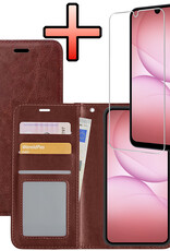 NoXx NoXx Samsung Galaxy A17 Hoesje Bookcase Met Screenprotector - Bruin