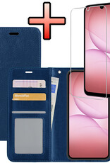 NoXx NoXx Samsung Galaxy A17 Hoesje Bookcase Met Screenprotector - Donkerblauw