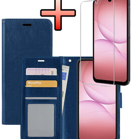 NoXx NoXx Samsung Galaxy A17 Hoesje Bookcase Met Screenprotector - Donkerblauw