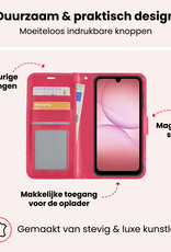 NoXx NoXx Samsung Galaxy A17 Hoesje Bookcase Met Screenprotector - Donkerroze