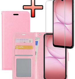 NoXx NoXx Samsung Galaxy A17 Hoesje Bookcase Met Screenprotector - Lichtroze