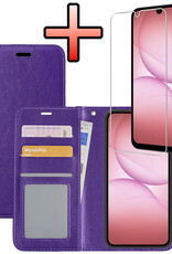 NoXx NoXx Samsung Galaxy A17 Hoesje Bookcase Met Screenprotector - Paars