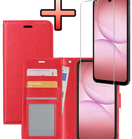 NoXx NoXx Samsung Galaxy A17 Hoesje Bookcase Met Screenprotector - Rood