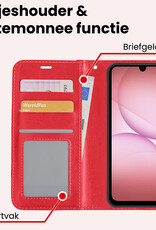 NoXx NoXx Samsung Galaxy A17 Hoesje Bookcase Met Screenprotector - Rood