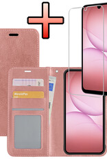 NoXx NoXx Samsung Galaxy A17 Hoesje Bookcase Met Screenprotector - Rose Goud