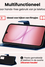 NoXx NoXx Samsung Galaxy A17 Hoesje Bookcase Met 2x Screenprotector - Donkerblauw