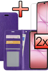 NoXx NoXx Samsung Galaxy A17 Hoesje Bookcase Met 2x Screenprotector - Paars