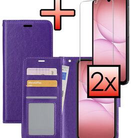 NoXx NoXx Samsung Galaxy A17 Hoesje Bookcase Met 2x Screenprotector - Paars