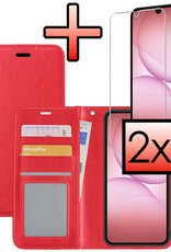 NoXx NoXx Samsung Galaxy A17 Hoesje Bookcase Met 2x Screenprotector - Rood