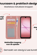 NoXx NoXx Samsung Galaxy A17 Hoesje Bookcase Met 2x Screenprotector - Rose Goud