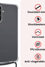 NoXx NoXx Samsung Galaxy A17 Hoesje Transparant Shockproof Met Zwart Koord