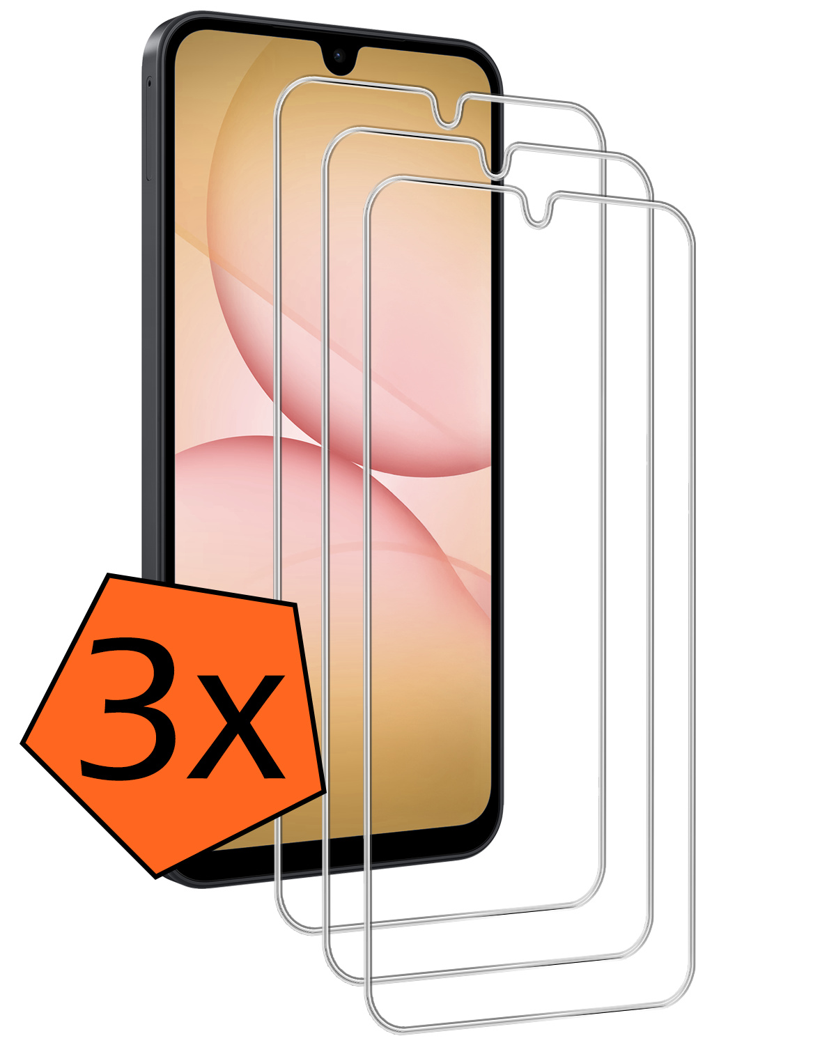 Nomfy Nomfy Samsung Galaxy A17 Screenprotector Glas - 3 PACK