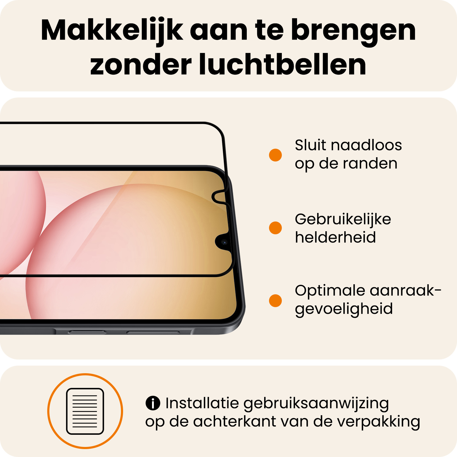 Nomfy Nomfy Samsung Galaxy A17 Screenprotector Glas Full Cover - 2 PACK