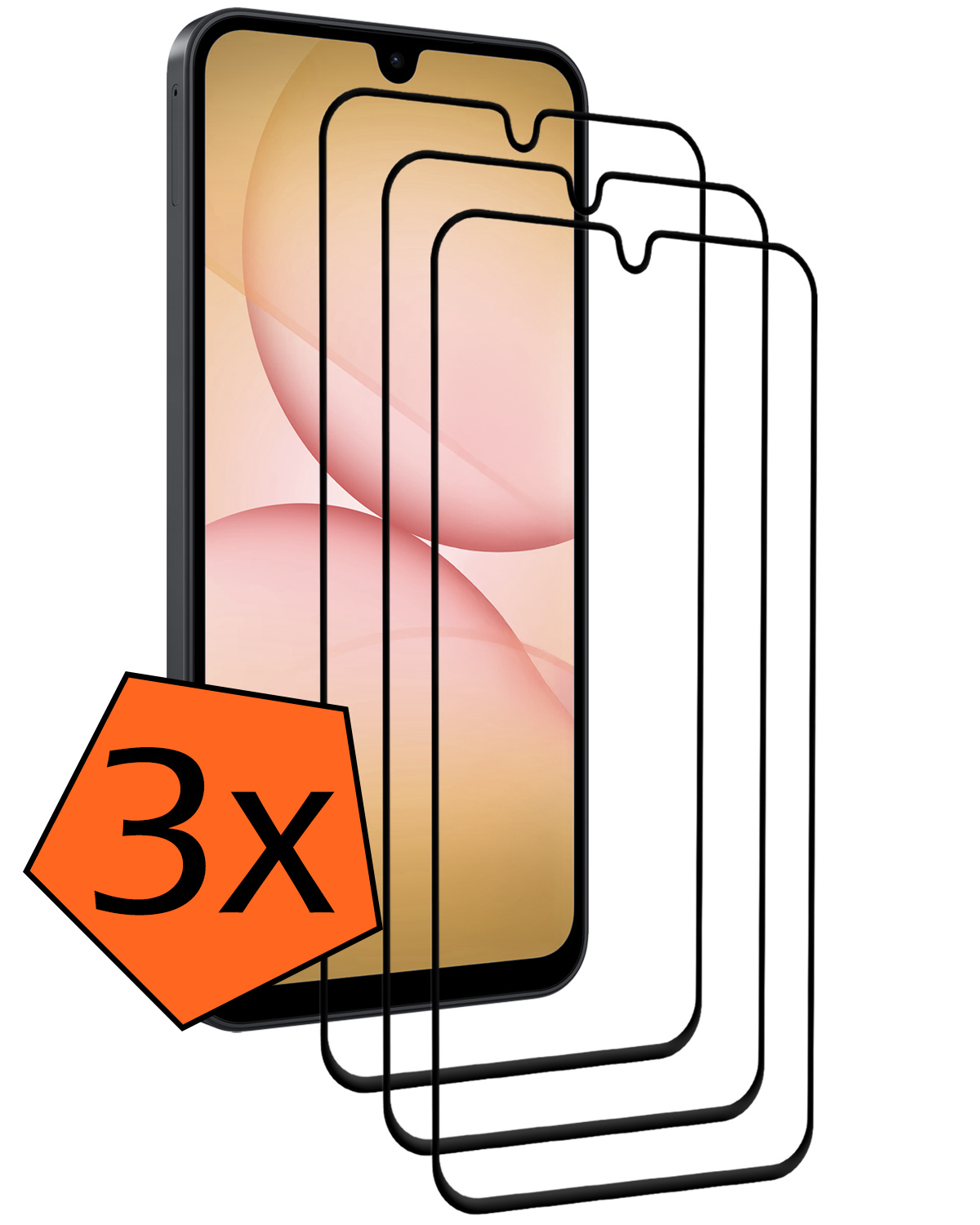 Nomfy Nomfy Samsung Galaxy A17 Screenprotector Glas Full Cover - 3 PACK