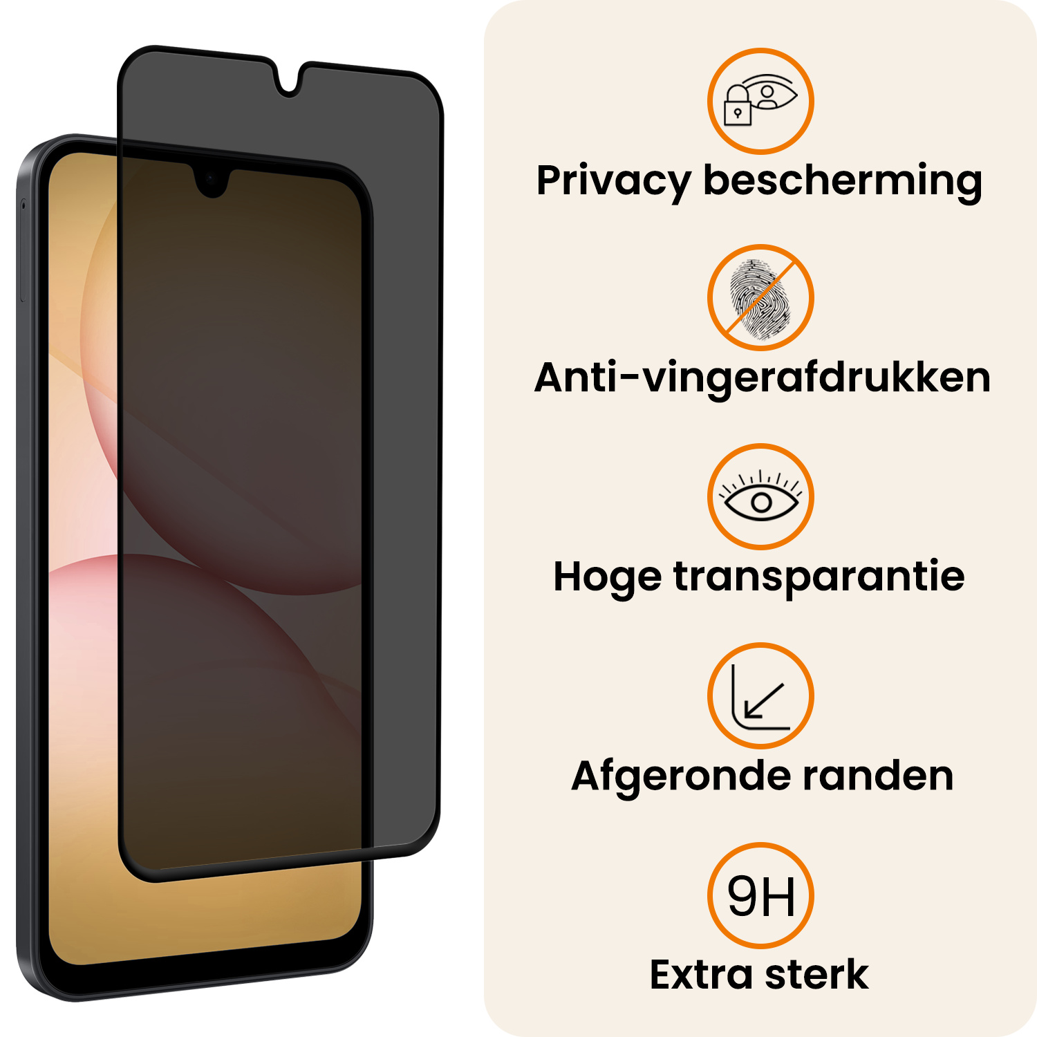 Nomfy Nomfy Samsung Galaxy A17 Screenprotector Glas Privacy