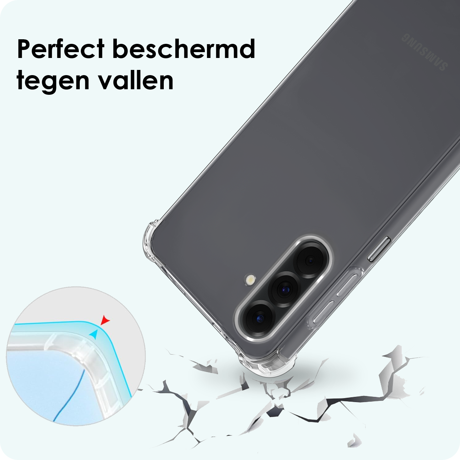 Forterra Forterra Samsung Galaxy A17 Hoesje Transparant Shockproof Met Zwart Koord