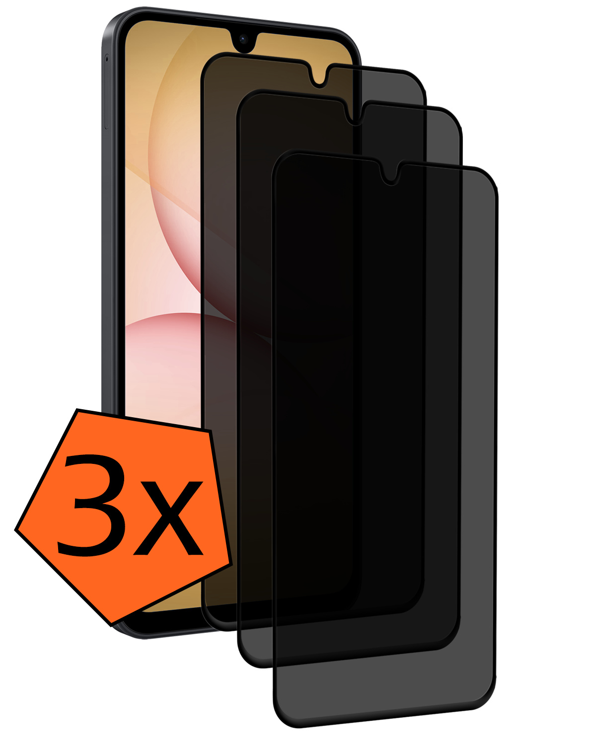 Nomfy Nomfy Samsung Galaxy A17 Screenprotector Glas Privacy - 3 PACK
