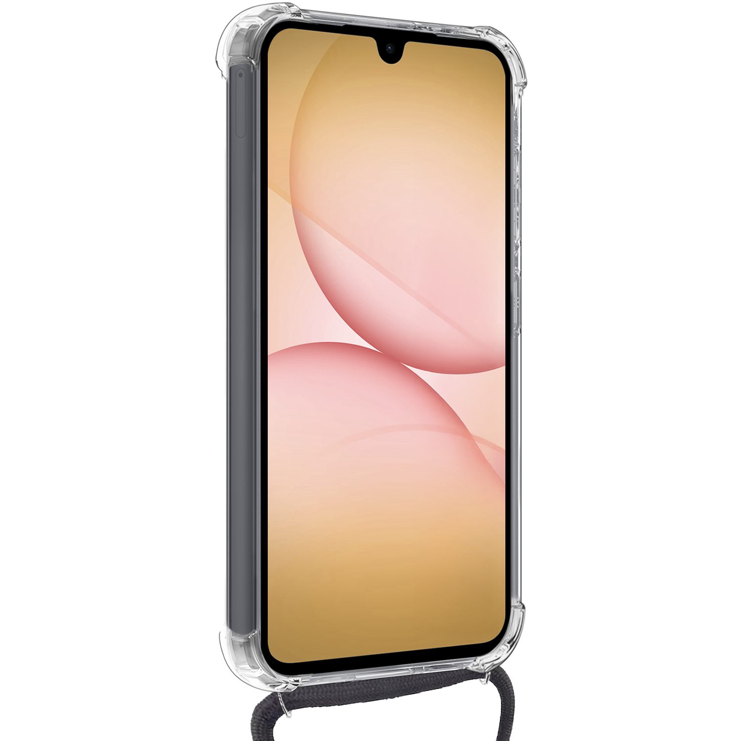 Nomfy Nomfy Samsung Galaxy A17 Hoesje Transparant Shockproof Met Zwart Koord