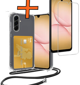 Nomfy Nomfy Samsung Galaxy A17 Hoesje Pashouder met Koord Met Screenprotector