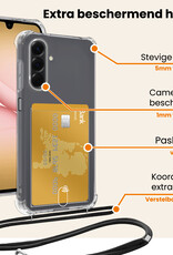 Nomfy Nomfy Samsung Galaxy A17 Hoesje Pashouder met Koord Met Screenprotector