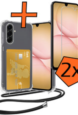 Nomfy Nomfy Samsung Galaxy A17 Hoesje Pashouder met Koord Met 2x Screenprotector